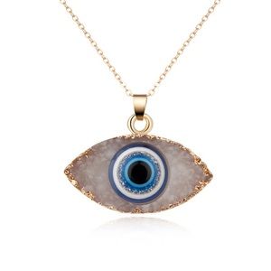 Natural stone Evileye pendant necklace